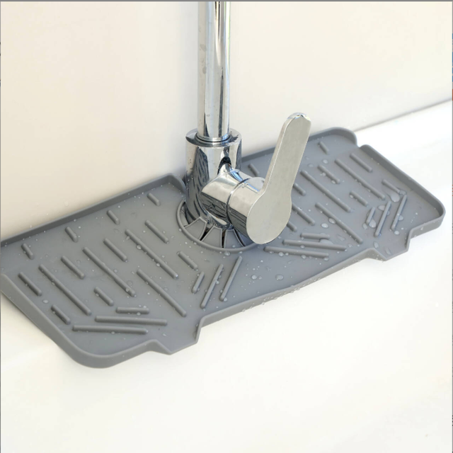 Cross-border hot-selling silicone faucet pad | Splash-proof drainage two-in-one
