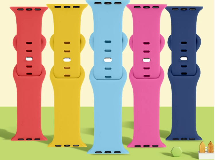 Apple monochrome silicone strap, solid color, butterfly clasp, figure-8 buckle, suitable for Apple iWatch 8 sports Apple watch strap