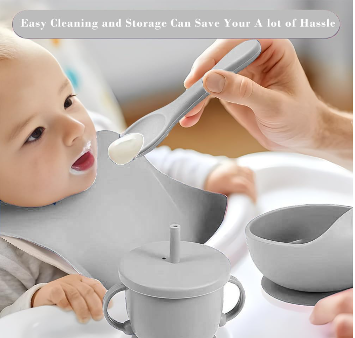 Children's silicone feeding tableware baby learning to eat snail bowl with suction cup plain silicone bowl baby anti-drop complementary food bowl