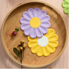 Set of 5 Daisy-Shaped Silicone Coasters, Heat-Resistant and Anti-Scald Placemats