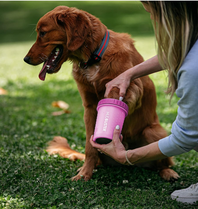Medium Dog Paw Cleaner, Portable Pet Mud Paw Cleaning Cup, Quickly Cleans 1.5-2.5 Inch Wide Dog Paws, Soft Silicone Bristles Gently Clean Pet Paws, Portable Silicone Pet Paw Cleaning Cup