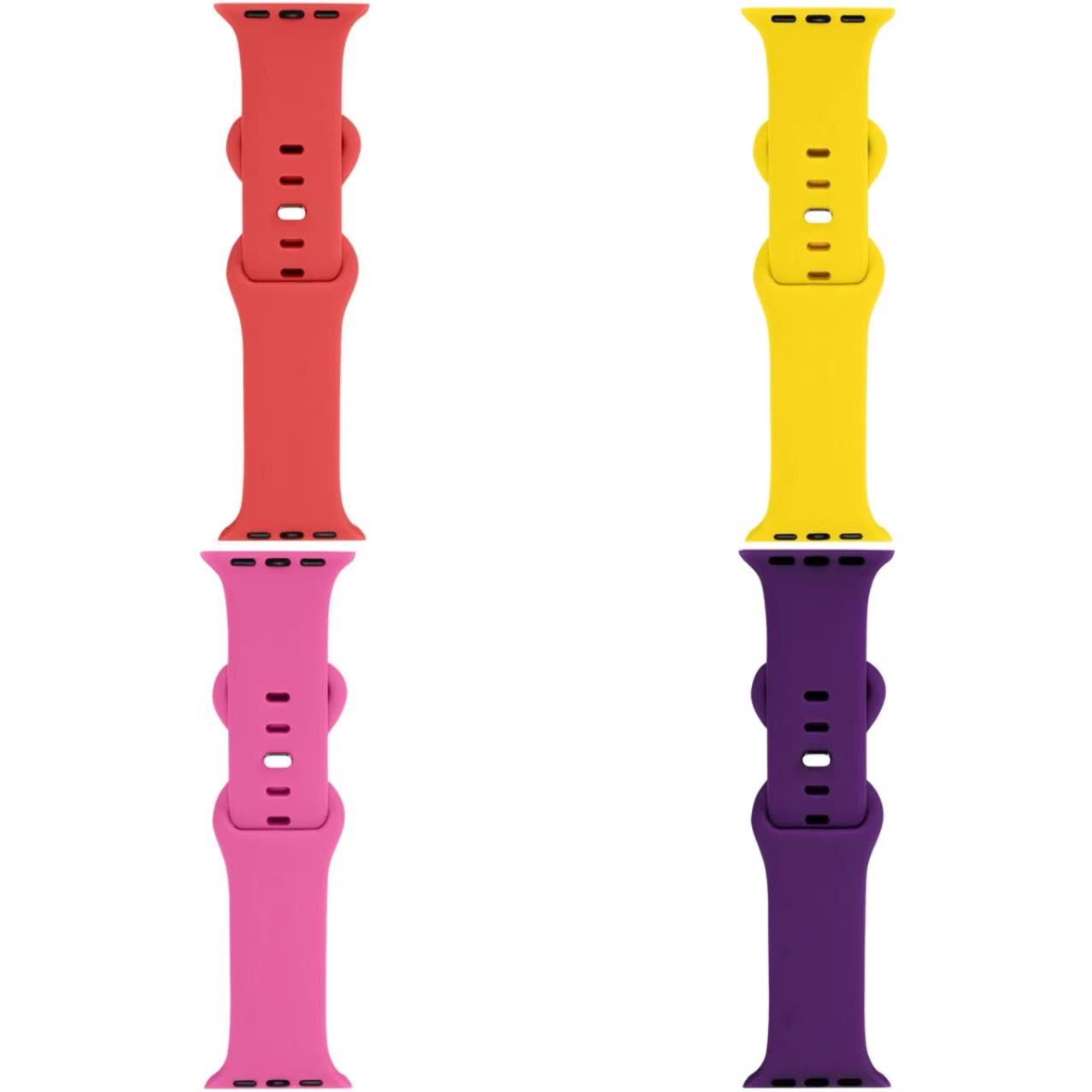 Apple monochrome silicone strap, solid color, butterfly clasp, figure-8 buckle, suitable for Apple iWatch 8 sports Apple watch strap