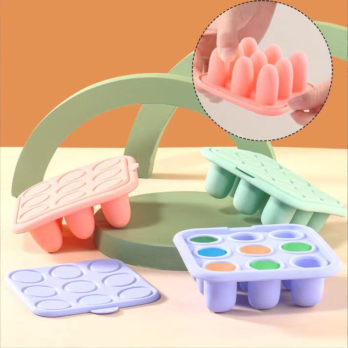Silicone Baby Food-Grade Ice Cube Teething Toy Infant Teething Supplement Box Food-Grade Frozen Fruit Puree Ice Mold