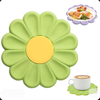 Set of 5 Daisy-Shaped Silicone Coasters, Heat-Resistant and Anti-Scald Placemats