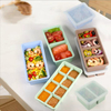 Large-capacity silicone soup container with lid, multi-compartment ice cube mold, ice tray, baby food storage box, silicone freezer portioning box
