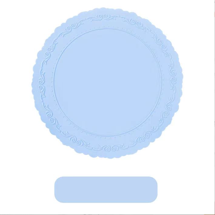 Large silicone placemat European retro embossed dining table non-slip mat household drainage coaster heat insulation mat in stock