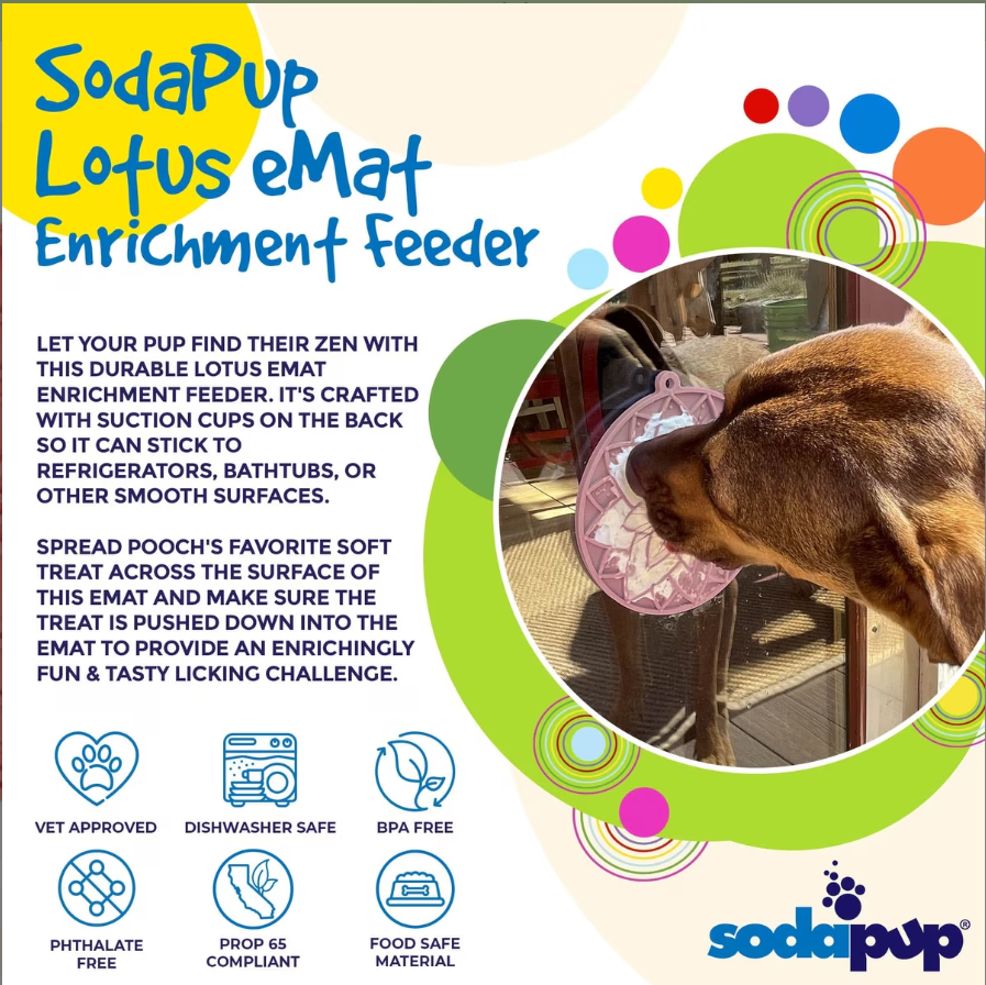 Dog Licking Mat – Citrus and Lotus Pattern, Anti-slip Calming Puzzle Toy, Suction Cup Interactive Feeding Mat, Slow-Feeding Licking Mat to Relieve Dog Anxiety and Boredom