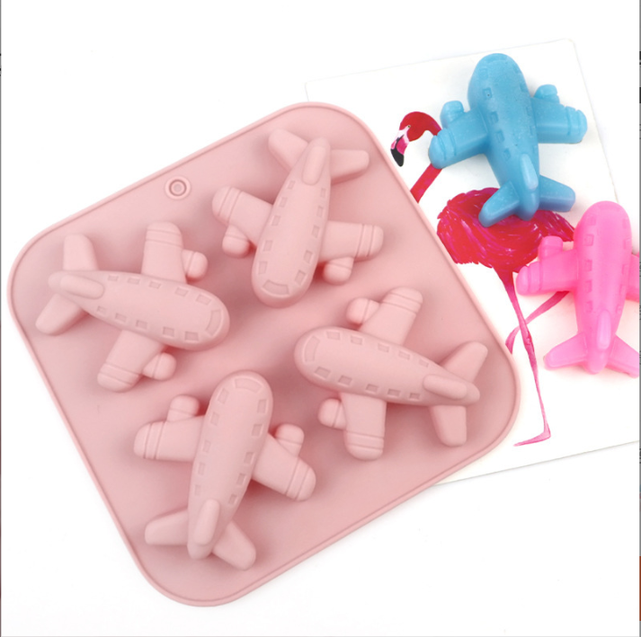 Torch Point 4-Connected Airplane Silicone Cake Mold Handmade Jelly Pudding Mold DIY Essential Oil Soap Plaster Tool