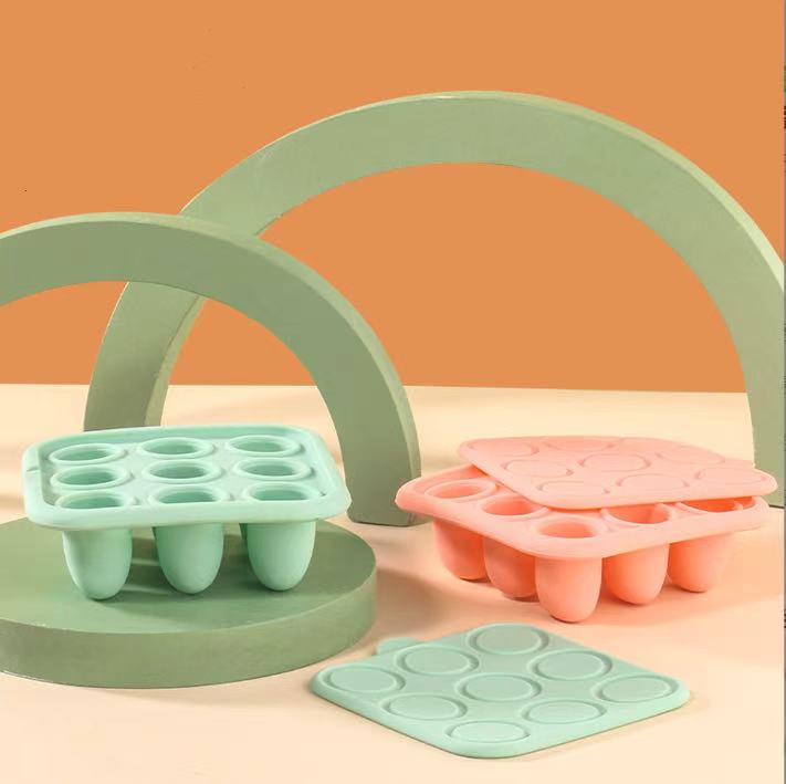 Silicone Baby Food-Grade Ice Cube Teething Toy Infant Teething Supplement Box Food-Grade Frozen Fruit Puree Ice Mold
