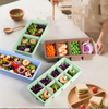 Large-capacity silicone soup container with lid, multi-compartment ice cube mold, ice tray, baby food storage box, silicone freezer portioning box