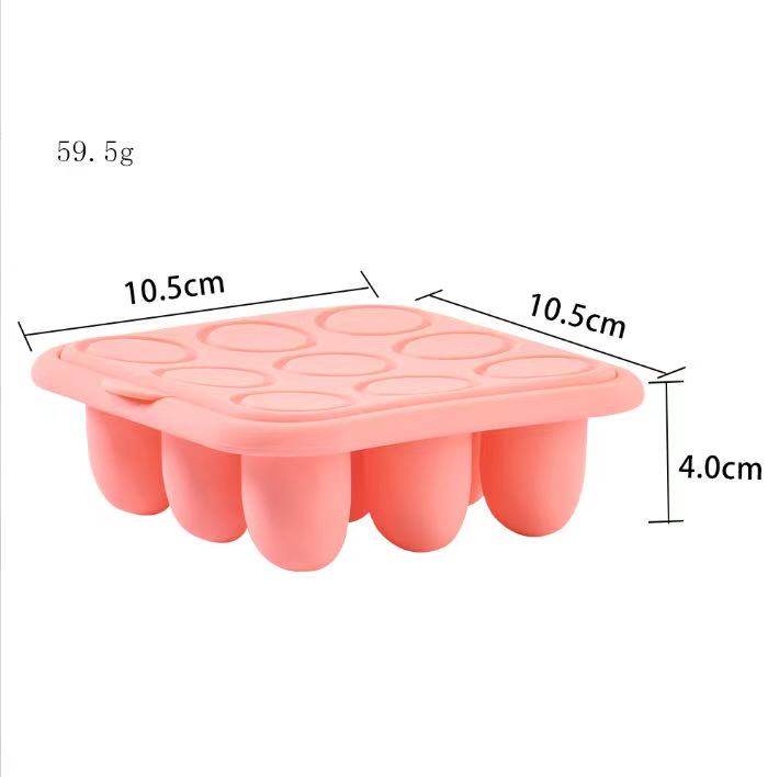 Silicone Baby Food-Grade Ice Cube Teething Toy Infant Teething Supplement Box Food-Grade Frozen Fruit Puree Ice Mold