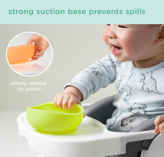 Children's silicone feeding tableware baby learning to eat snail bowl with suction cup plain silicone bowl baby anti-drop complementary food bowl
