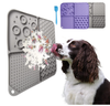 2-Pack Large Dog Lick Mat with Suction Cup 11.81 Inches - Slow Feeder Pet Mat, Relieves Anxiety, for Bathing And Grooming, Purple/Gray