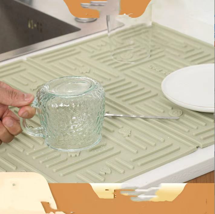 Draining Mat Silicone Draining Mat Countertop Heat-resistant High-temperature Insulation Mat Coaster Pot Mat Kitchen Draining Mat Countertop