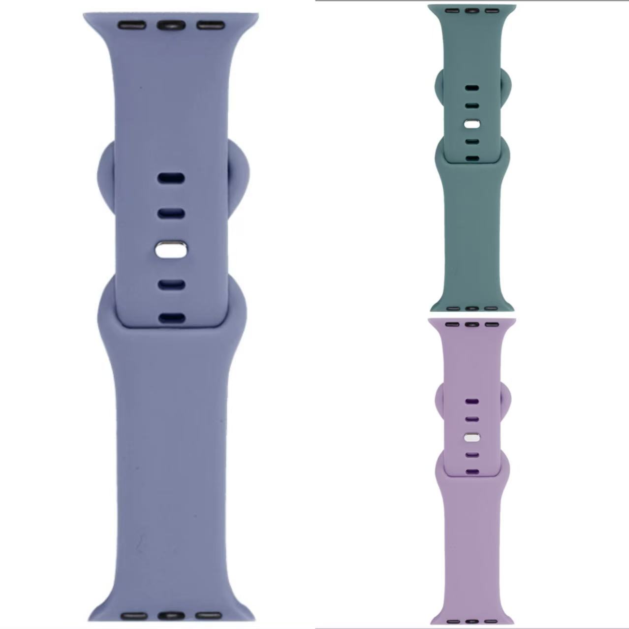 Apple monochrome silicone strap, solid color, butterfly clasp, figure-8 buckle, suitable for Apple iWatch 8 sports Apple watch strap