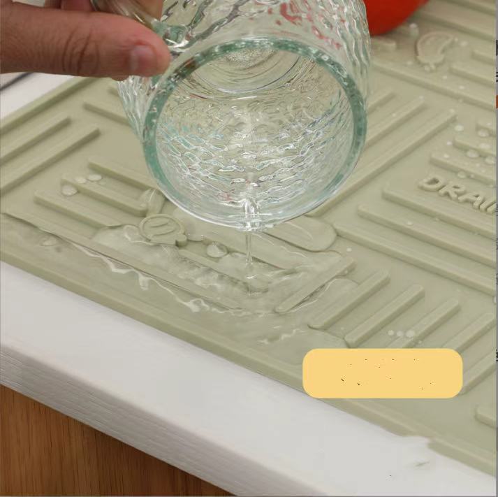 Draining Mat Silicone Draining Mat Countertop Heat-resistant High-temperature Insulation Mat Coaster Pot Mat Kitchen Draining Mat Countertop