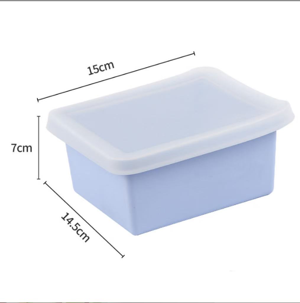 Cross-border double-compartment fresh-keeping box with lid, microwaveable and freezer-safe, food-grade silicone baby food box and lunch box