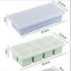 Large-capacity silicone soup container with lid, multi-compartment ice cube mold, ice tray, baby food storage box, silicone freezer portioning box