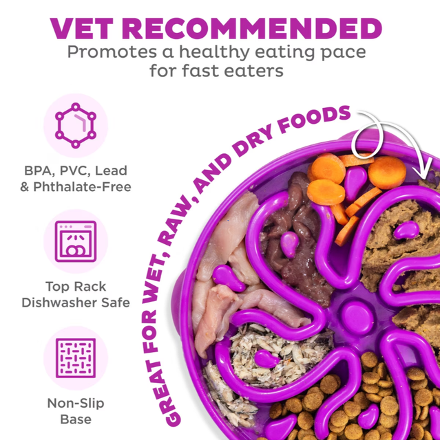 Fun feeding interactive dog bowl, interactive non-slip plastic slow feeding dog bowl, lick stacking interactive puzzle game and slow feeder, lick stacking interactive puzzle game and slow feeder