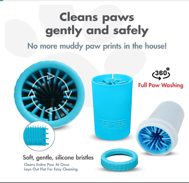 Medium Dog Paw Cleaner, Portable Pet Mud Paw Cleaning Cup, Quickly Cleans 1.5-2.5 Inch Wide Dog Paws, Soft Silicone Bristles Gently Clean Pet Paws, Portable Silicone Pet Paw Cleaning Cup