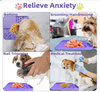 2-Pack Large Dog Lick Mat with Suction Cup 11.81 Inches - Slow Feeder Pet Mat, Relieves Anxiety, for Bathing And Grooming, Purple/Gray