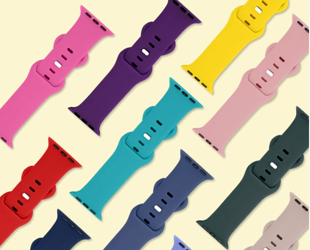 Apple monochrome silicone strap, solid color, butterfly clasp, figure-8 buckle, suitable for Apple iWatch 8 sports Apple watch strap