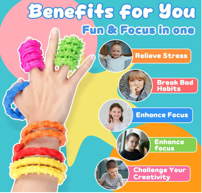 8-piece set of stress relief finger sticks sensory toys, autism/ADHD toys for relieving stress and anxiety, small party toys, children's sensory finger sticks, quiet finger sticks for kids
