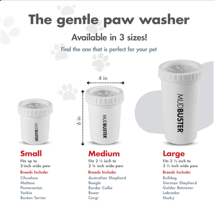 Medium Dog Paw Cleaner, Portable Pet Mud Paw Cleaning Cup, Quickly Cleans 1.5-2.5 Inch Wide Dog Paws, Soft Silicone Bristles Gently Clean Pet Paws, Portable Silicone Pet Paw Cleaning Cup