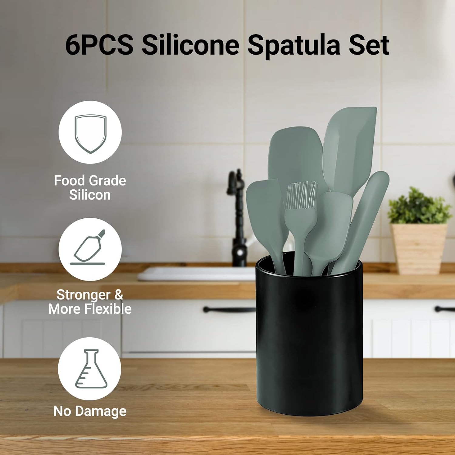 4 Pieces Silicone Spatula Set