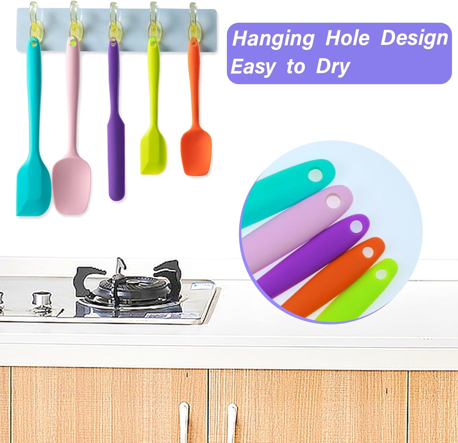 5 Piece Rubber Spatulas for Baking