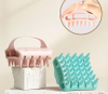 Silicone Bath Brush, Magic Scrub for Bathing, Shower Brush for Back Scrubbing, Body Cleansing Brush, Head Itch-relief Massage, Double-sided Hair Washing Brush
