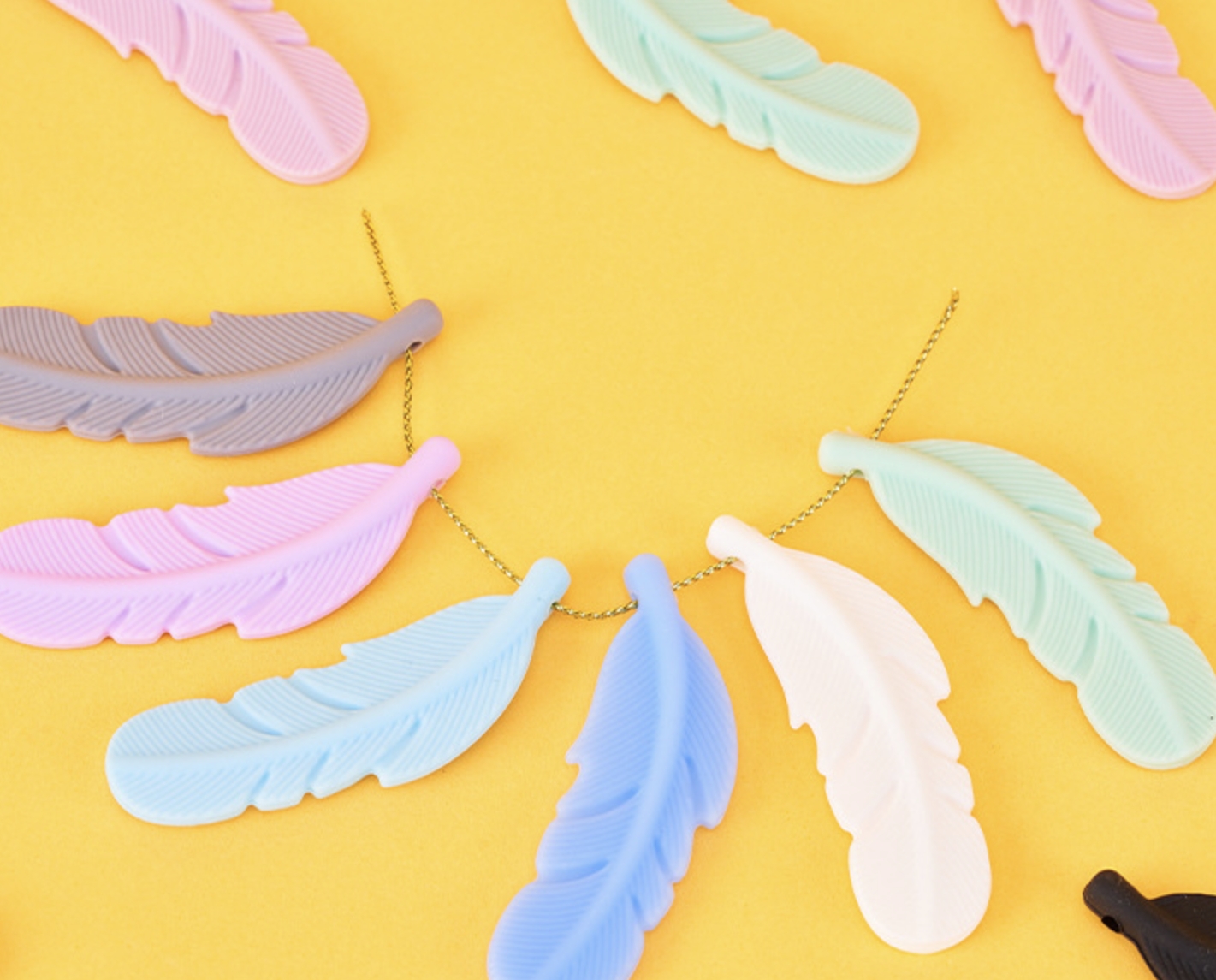 Silicone Feather Teething Stick