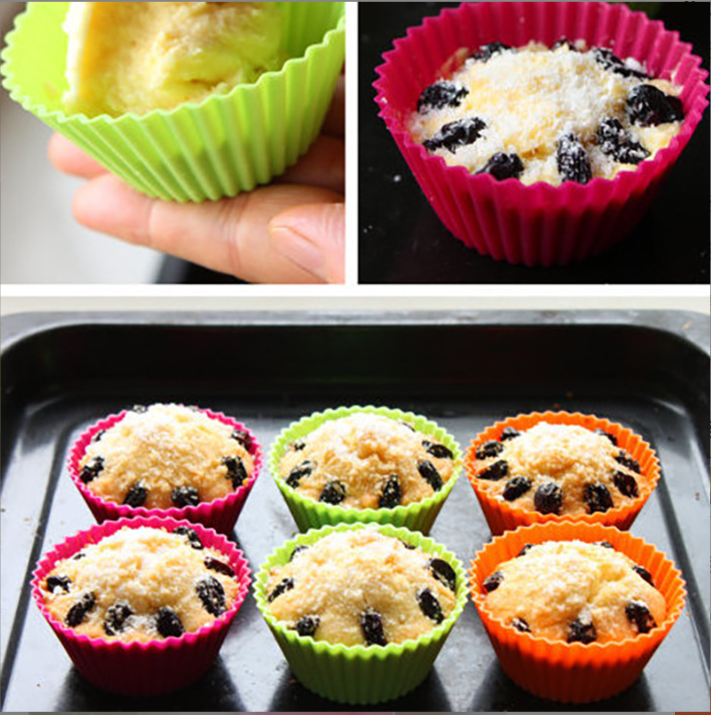 Cross-border Silicone Cake Mold Muffin Cup 7CM Colorful Square Muffin Cup Pudding Jelly Baking DIY Mold