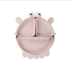 Food-grade silicone children's dining plate, baby weaning bowl, cartoon crab divided plate, baby self-feeding tableware