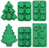 Cross-border Christmas Mold Silicone Mold Christmas Tree Gingerbread Man Snowflake Christmas Cookie Candy Mold.