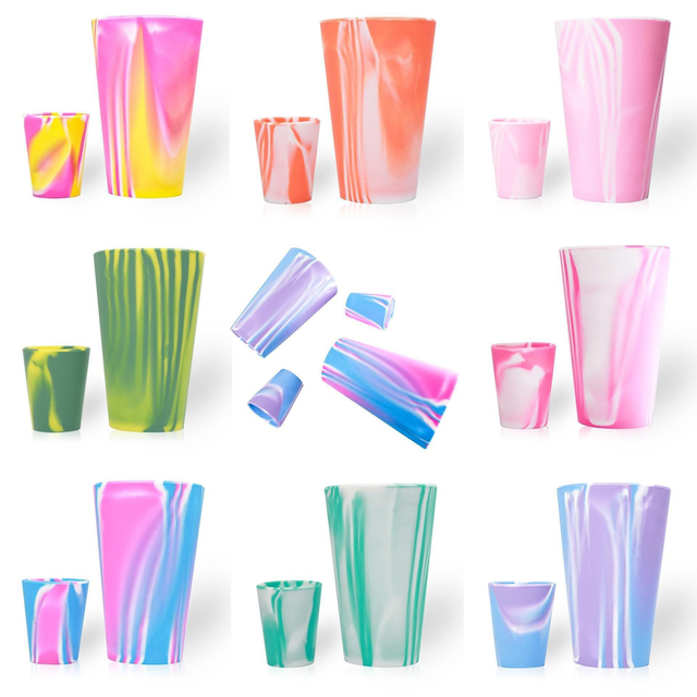 Amazon silicone cup 480ml outdoor portable anti-fall sports drinking water silicone beer cup color silicone water cup