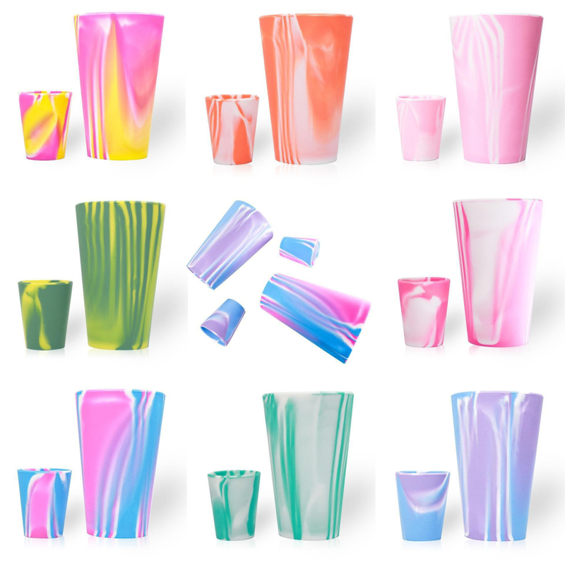 Amazon silicone cup 480ml outdoor portable anti-fall sports drinking water silicone beer cup color silicone water cup