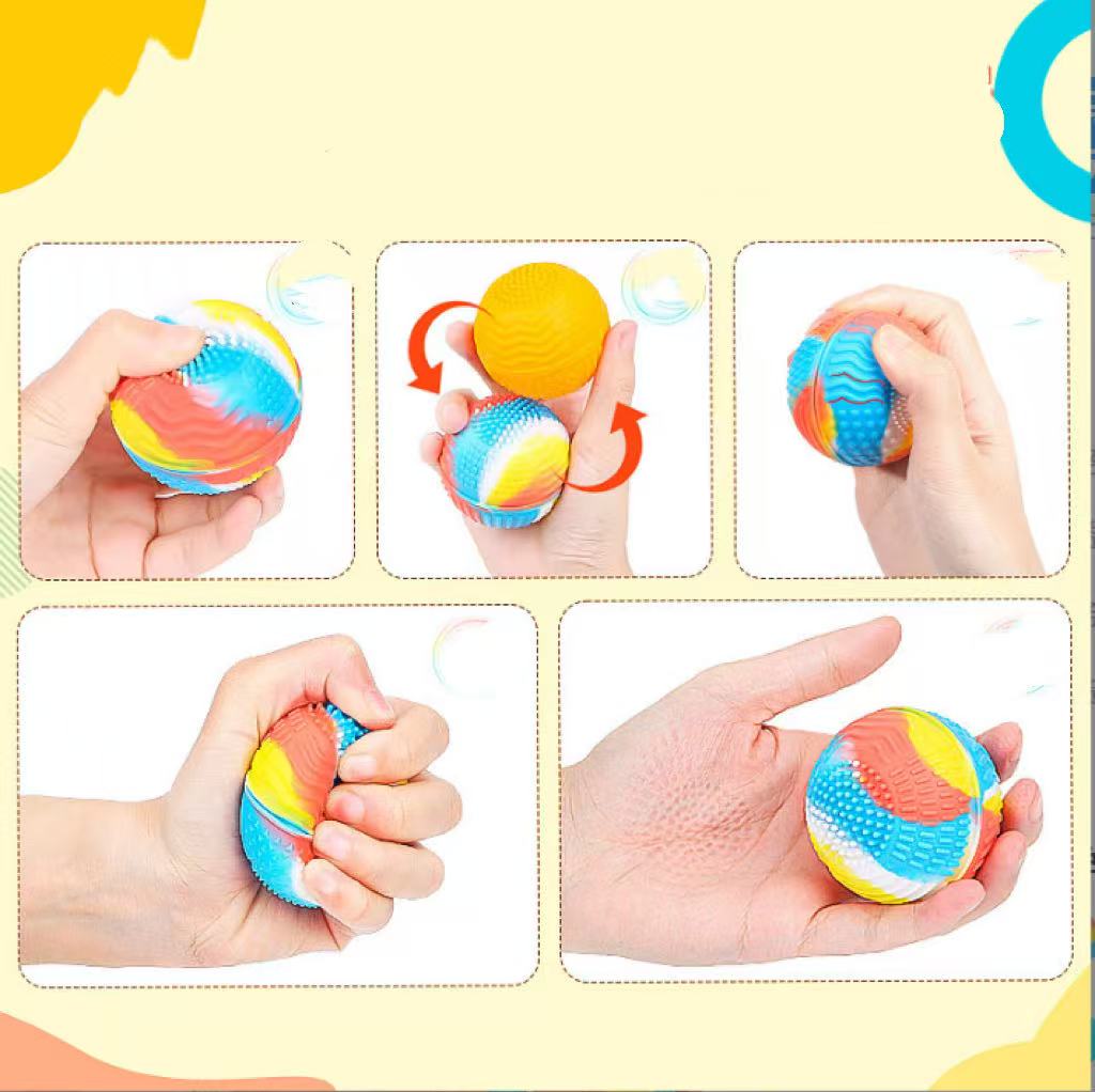Amazon Hot-Selling Silicone Ball Grip Finger Strength Sensory Stone Stress Relief Toy Tactile Decompression Toy Ball.