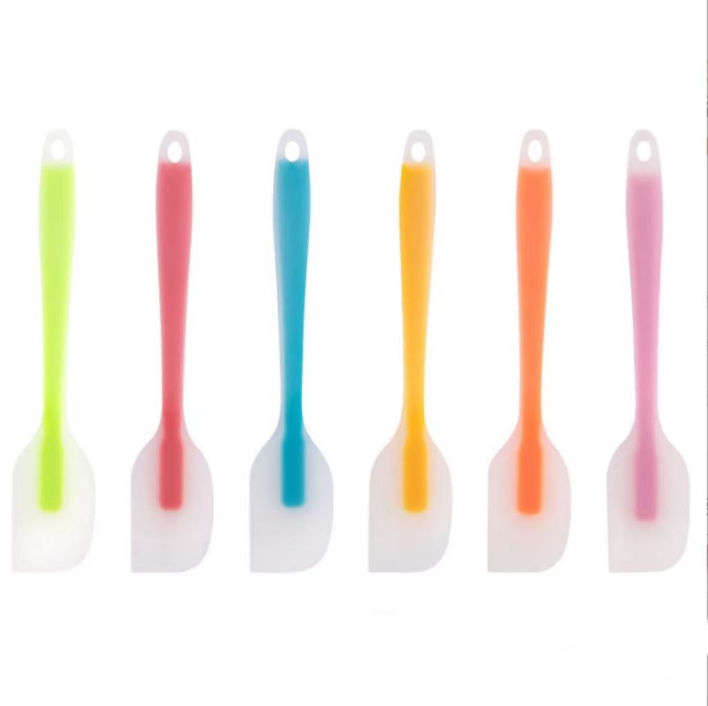 Silicone scraper, fully wrapped, integrated design, small long cake spreading knife for jam, cheese, butter, salad, and mixing