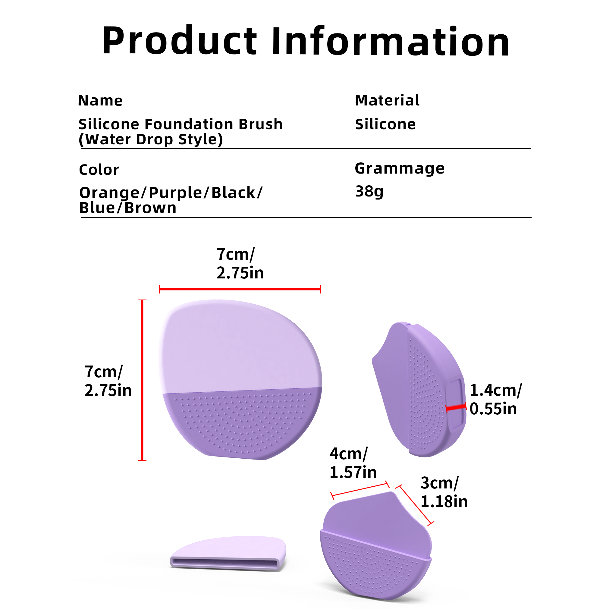 New Trending Cross-Border Silicone Foundation Brush (Waterdrop Style)
