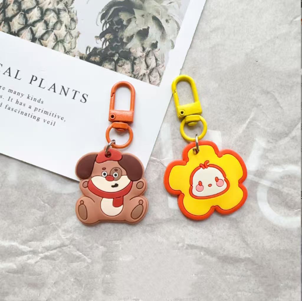 PVC Soft Silicone Keychain Small Pendant Little Animal Car Keychain Charm Cute Couple Cartoon Keychain