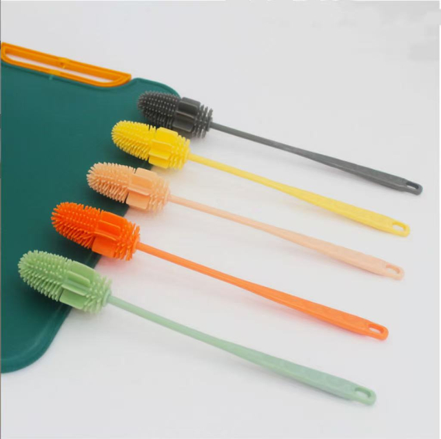 Long-handle Silicone Cup Brush in High-value Macaron Colors, Cleans Cups, Tea Stains, Baby Bottles, And Thermos Bottles without Dead Angles.