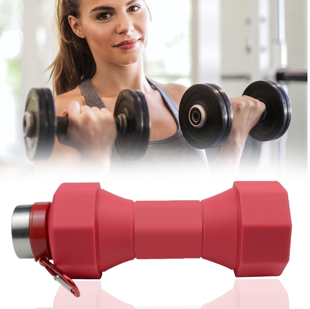 Foldable dumbbell water cup