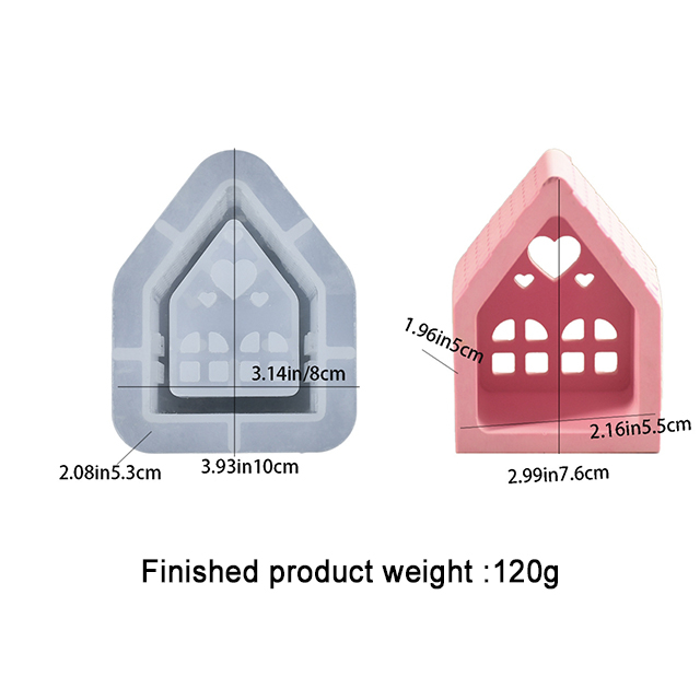 Love House Candlestick Silicone Mold