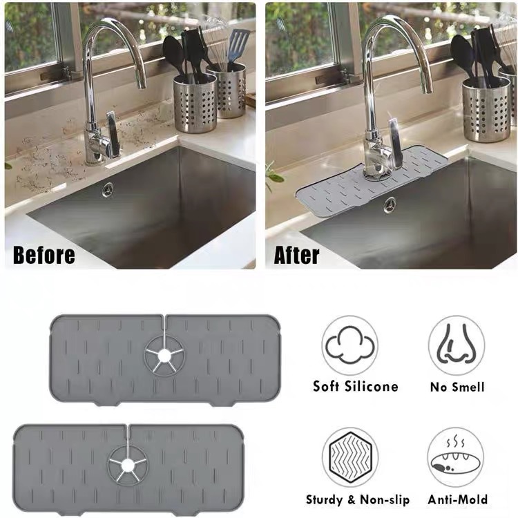 Silicone Drain Mat for Kitchen Countertop 