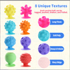 Cross-border Fidget Toys Children's Stress Relief Suction Ball Silicone Sensory Ball Soft Texture Stress Relief Toy 8PCS.