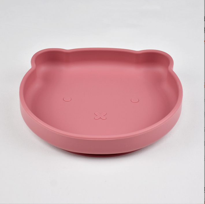 Cross-border children's tableware baby plate food-grade silicone baby feeding bowl with suction cup, high-temperature resistant, anti-fall plate