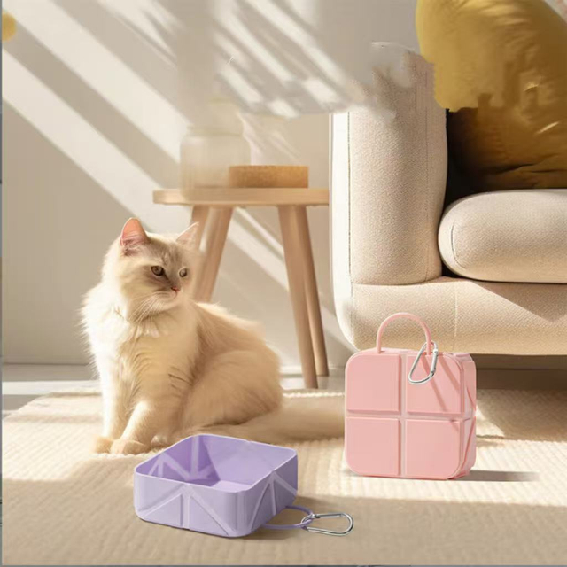 Pet Travel Bowl, Foldable Silicone Bowl for Cats and Dogs, Portable Outdoor Water Bowl, Dog Feeding Bowl, Cat Bowl, Camping Bowl