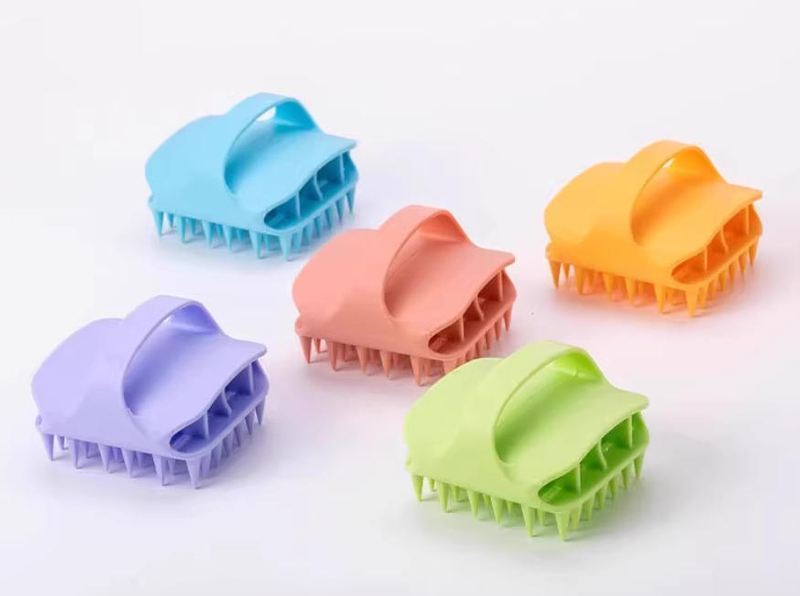 Silicone Bath Brush, Magic Scrub for Bathing, Shower Brush for Back Scrubbing, Body Cleansing Brush, Head Itch-relief Massage, Double-sided Hair Washing Brush