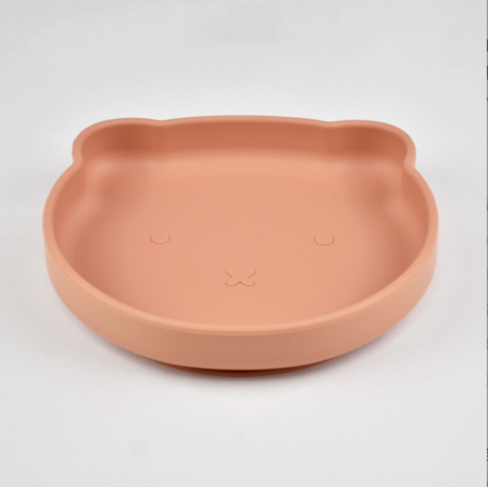 Cross-border children's tableware baby plate food-grade silicone baby feeding bowl with suction cup, high-temperature resistant, anti-fall plate